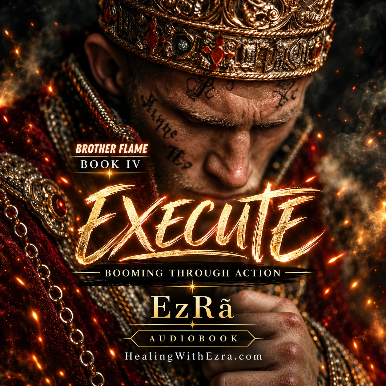 Brother Flame Book IV, Execute: Booming Through Action — updated audiobook cover artwork