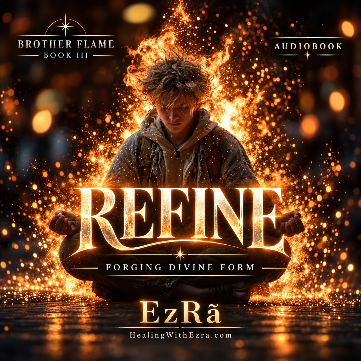 Brother Flame Book III, Refine: Forging Divine Form — updated audiobook cover artwork